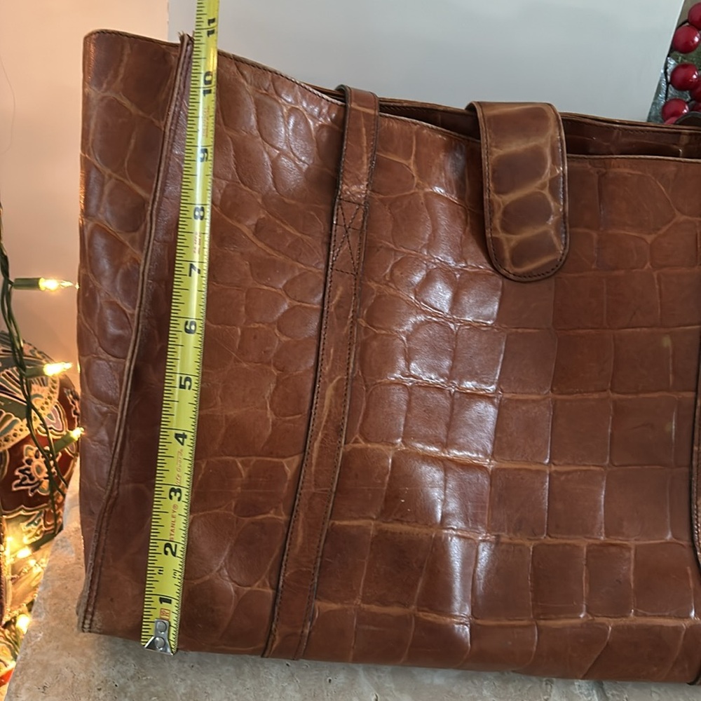 Michael Rome Chestnut Croc-Pattern Tote - Picture 8 of 9